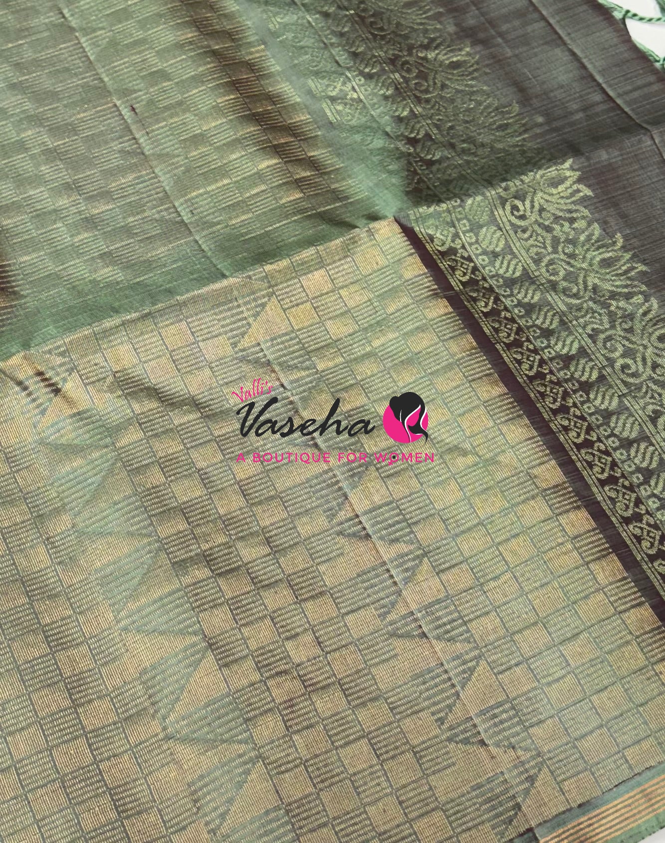 Pure Soft Silk Saree  - Brown &  Green Combo  - VVPSS055