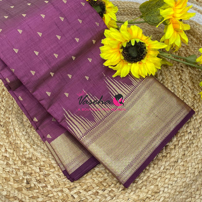 Semi Tussar Silk Saree | Wine Shade |VVSTS054