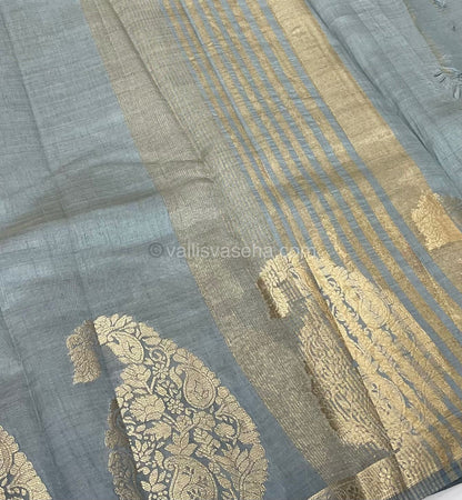 Semi Tussar Silk - Grey Shade - VVSTS002