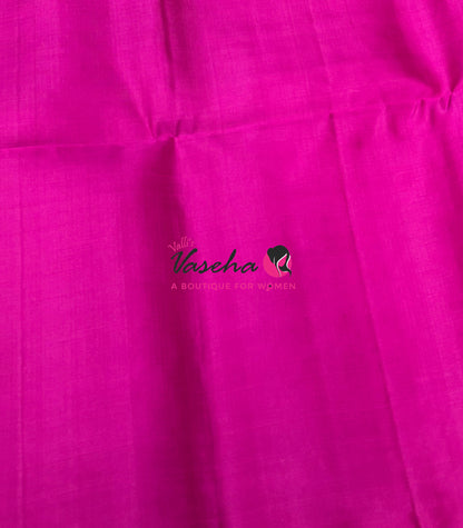Pure Soft Silk Saree  - Green With Pink - VVPSS093