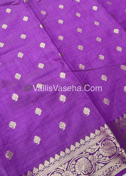 Semi Tussar Silk  - Purple Shade - VVSTS024