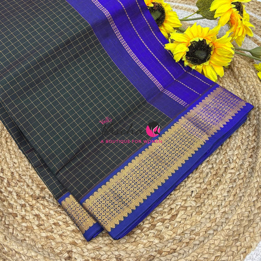 Pure Silk Cotton Saree - Zari Checks - VVCSC001