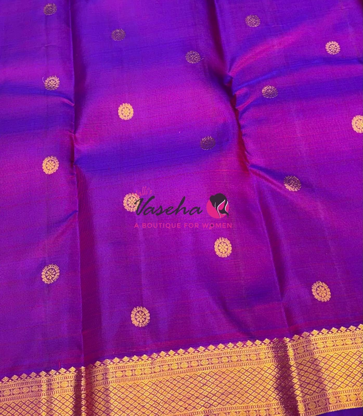 Pure Kanchipuram Silk Saree - Purple Shade  - VVPS056