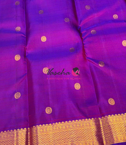 Pure Kanchipuram Silk Saree - Purple Shade  - VVPS056