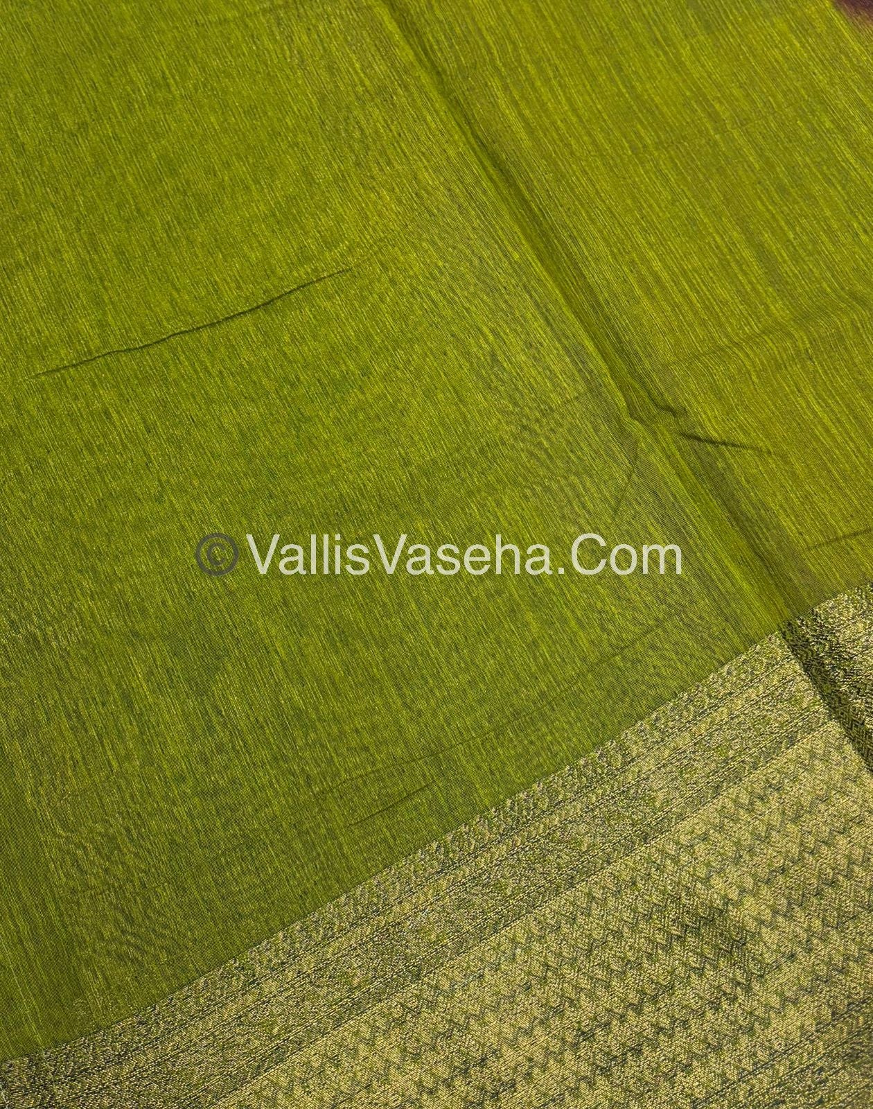 Bamboo Silk Saree - Violet With Green Shade - VVBSS003