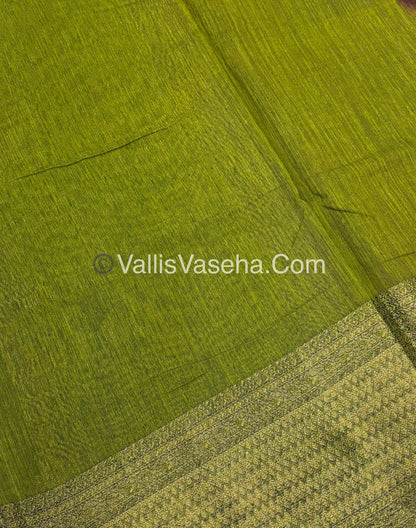 Bamboo Silk Saree - Violet With Green Shade - VVBSS003