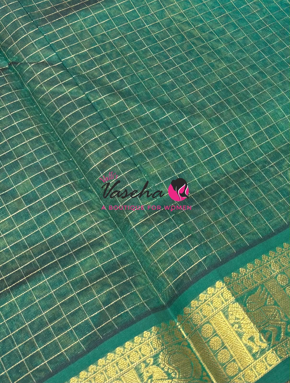 Pure Silk Cotton Saree - Zari Checks - VVCSC001