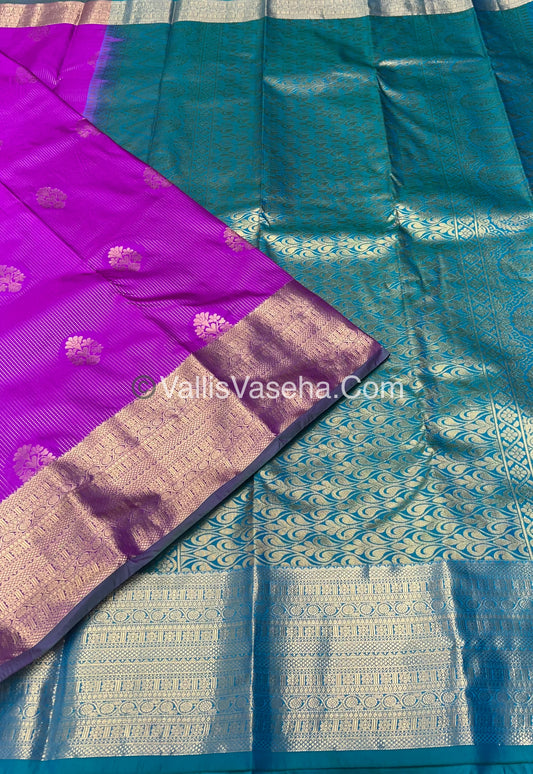 Semi Kanchipuram Silk - Vairavoosi Pattern  - VVSKS001