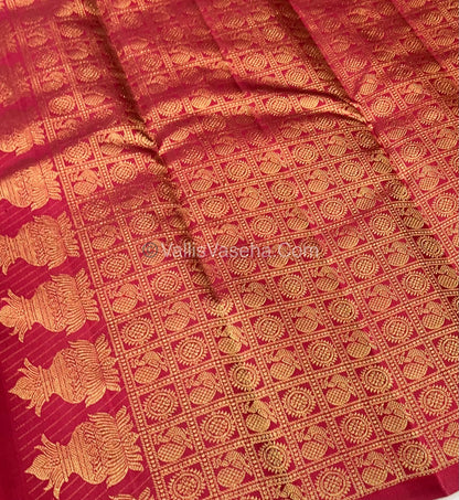 Pure Kanchipuram Silk Saree - Pazhum Pazhamum Checks - VVPS017