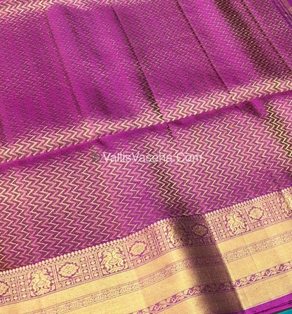 Pure Soft Silk Saree - Green & Purple Pink  Combo - VVPSS048