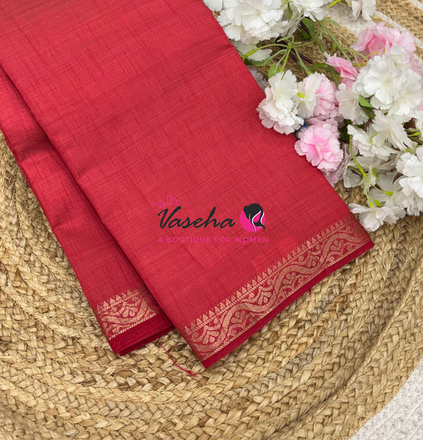 Semi Tussar Silk - Red Shade - VVSTS070