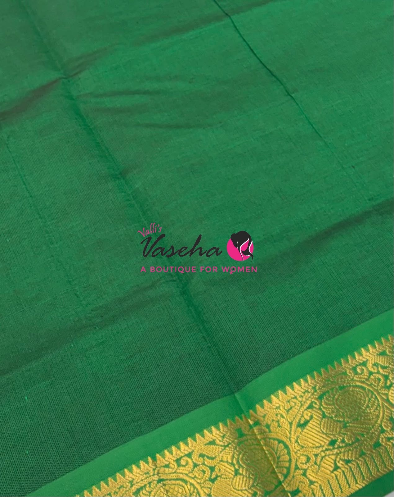 Semi Silk Cotton Saree - Small Round with Zari Butta  -  VVSSC014
