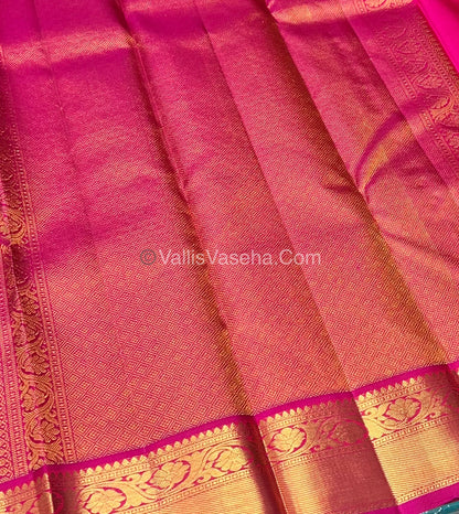 Pure Kanchipuram Silk Saree - Blue & Pink Combo - VVPS014