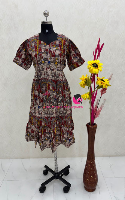 Ready Made - Kalamkari Frock  - VVRKF002