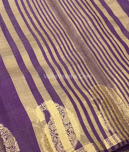 Semi Tussar Silk - Small Mango - Purple Shade - VVSTS002