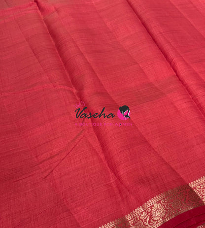 Semi Tussar Silk - Red Shade - VVSTS069