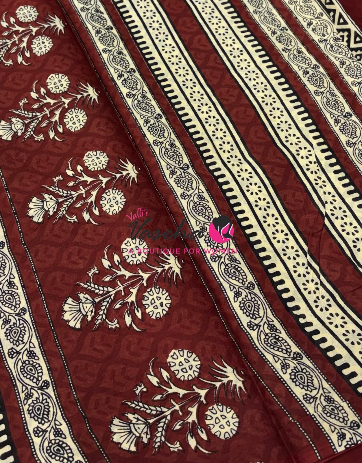 Pure Soft Mul Mul Cotton Sarees - Hand Block Prints - VVMMC011