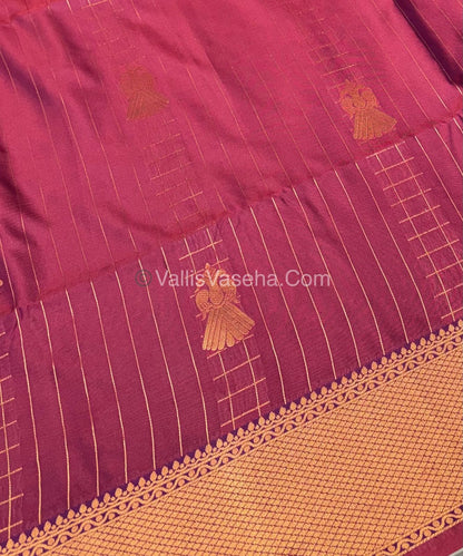 Semi Soft Silk - Border less - Wine Shade -VVSSS023