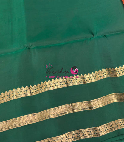 Half Mixed  Soft Silk Saree - Rust Orange & Green - VVPSS077