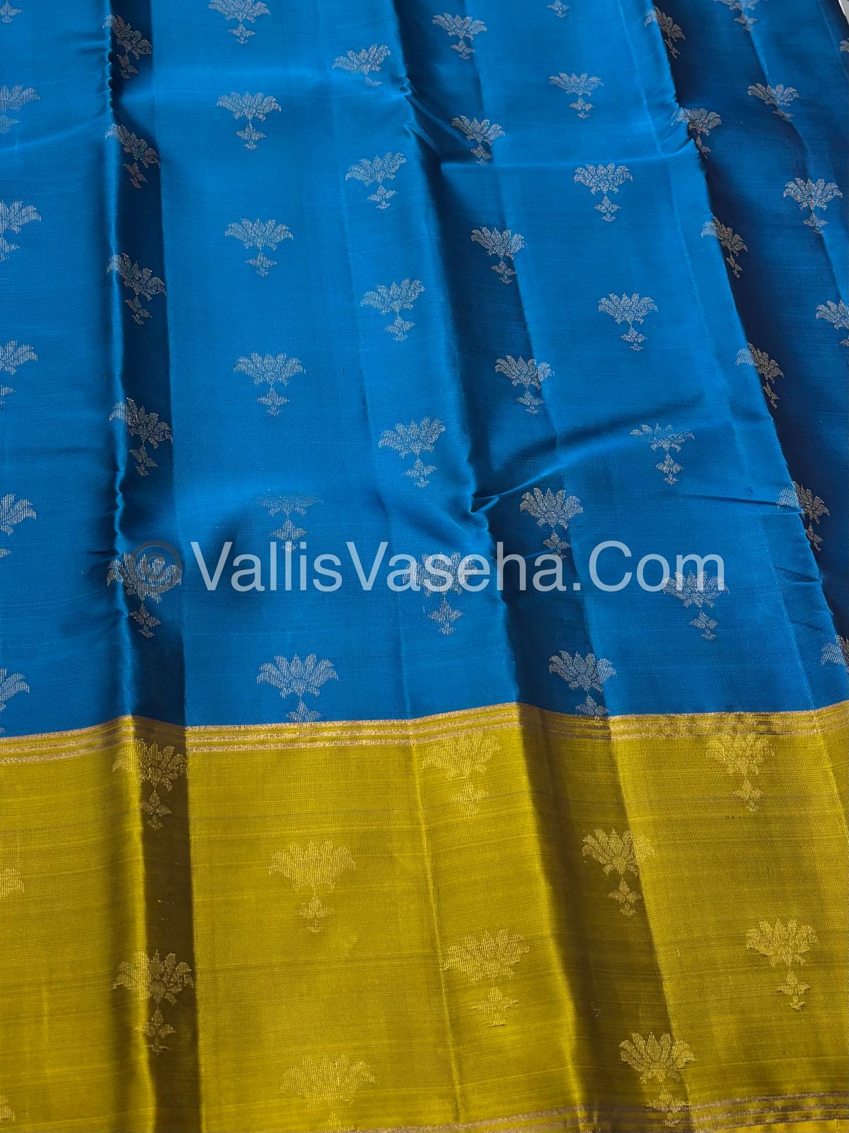 Half Mix - Pure Soft Silk Saree - Long Retta Petta Border with Butta - VVPSS075
