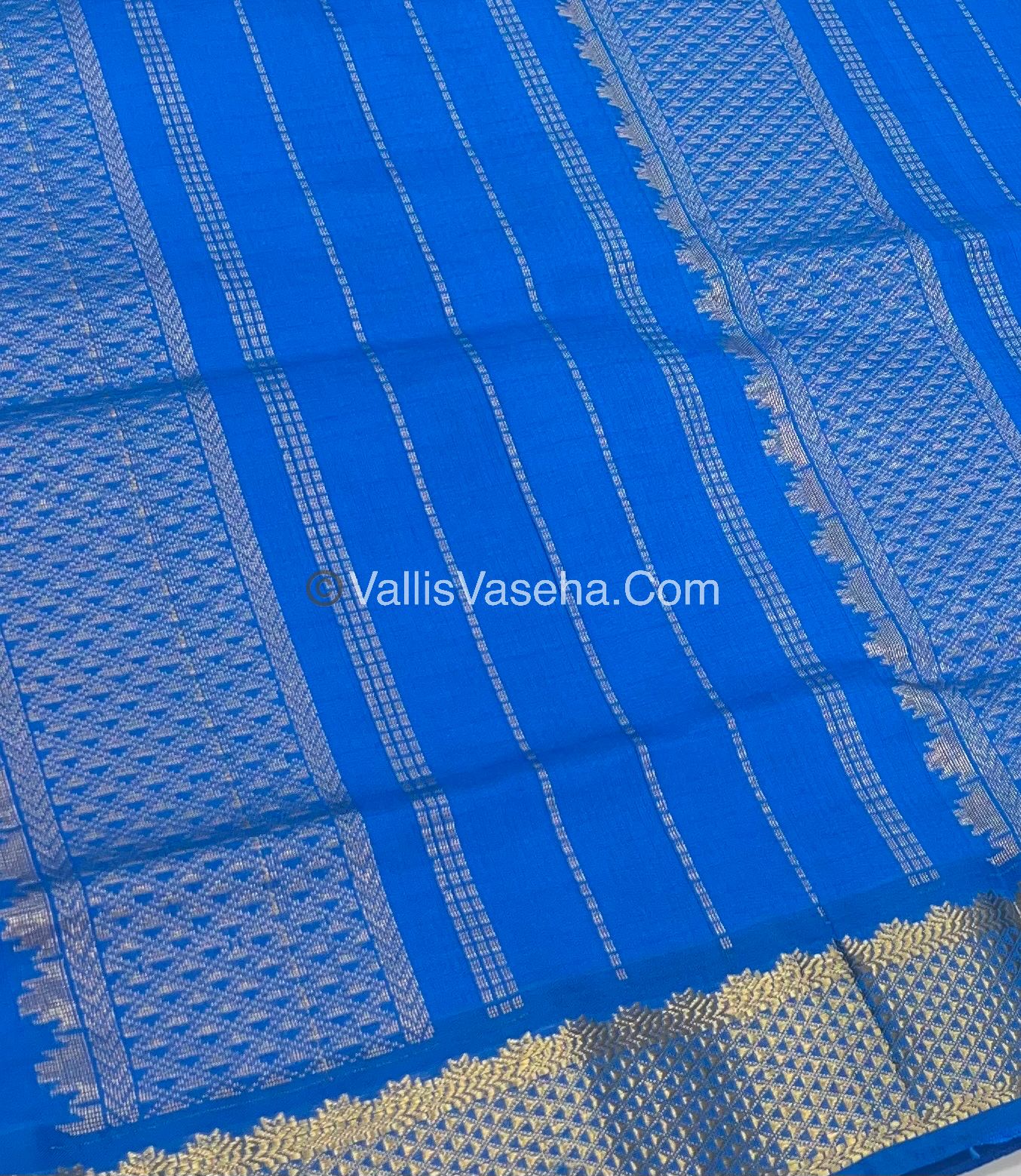 Semi Silk Cotton Saree - Maroon With Blue Shade - VVSSC004