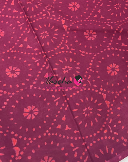 Pure Soft Mul Mul Cotton Sarees - Hand Block Prints - VVMMC009