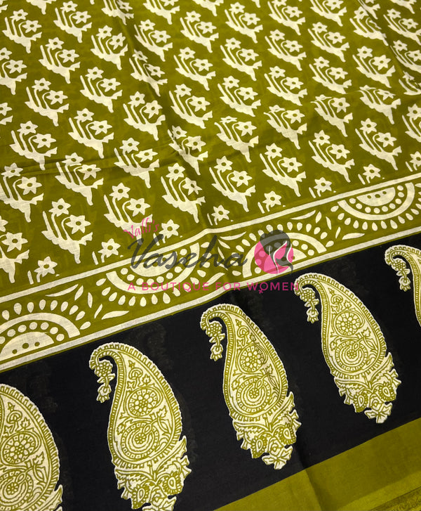 Pure Soft Mul Mul Cotton Sarees - Hand Block Prints - VVMMC010