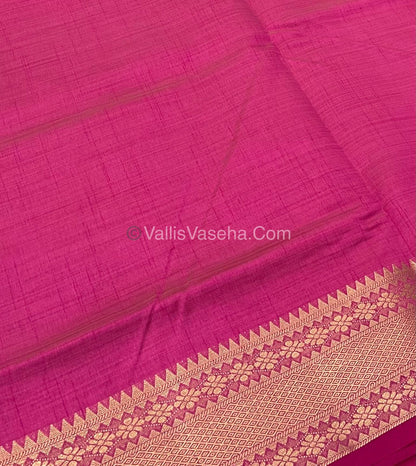 Semi Tussar Silk - Grand Pallu  - Pink Shade - VVSTS017