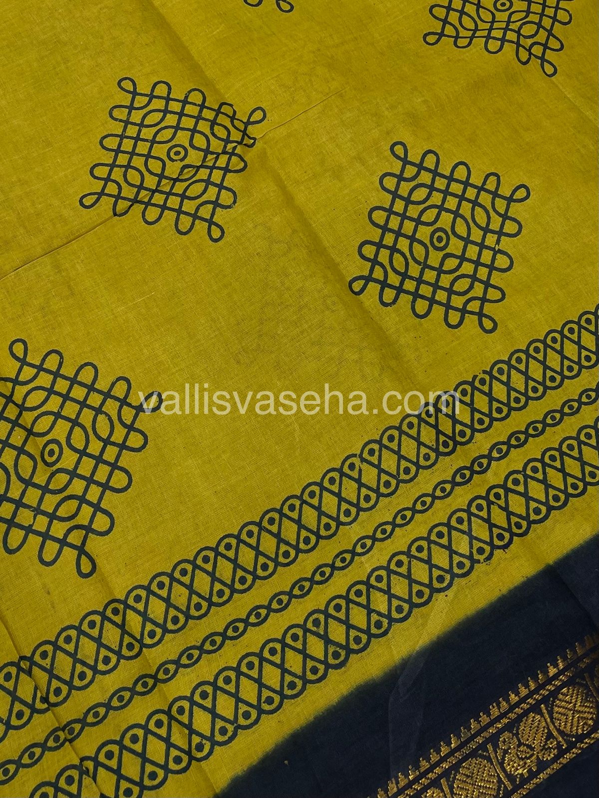 Sungudi Cotton Saree  - Kolam Print  - VVSKP002