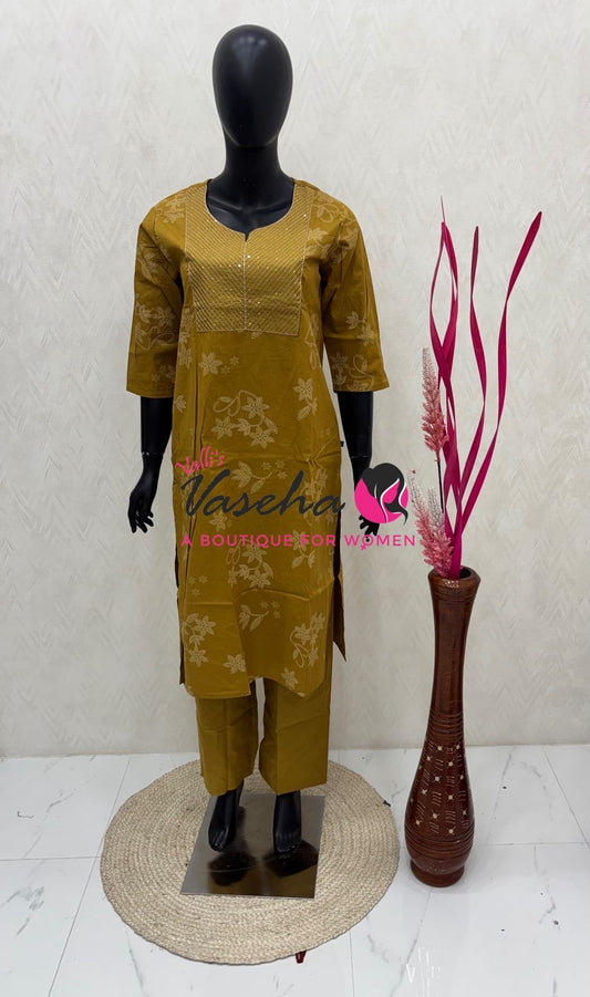 Top & Bottom(2pc) Co-Ord Set - Cotton - VVCS011