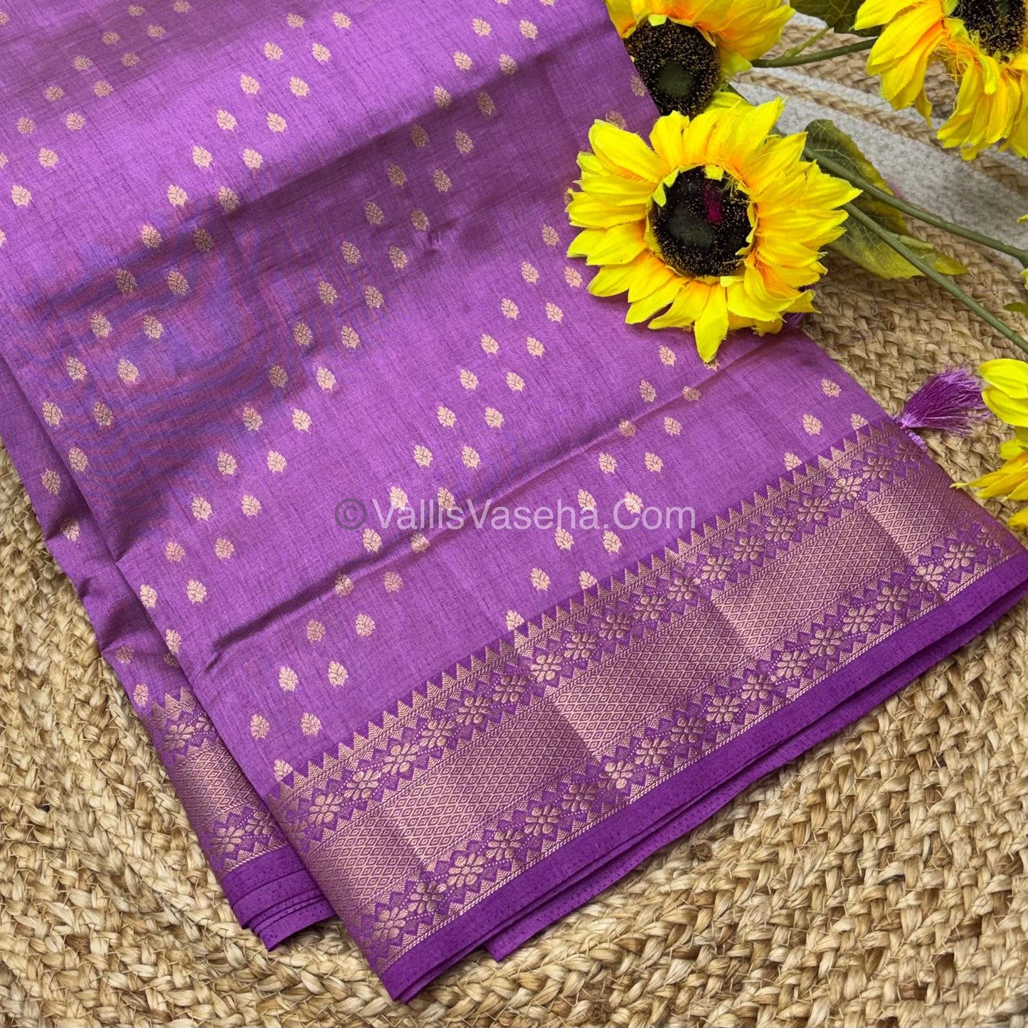 Semi Tussar Silk - Grand Pallu  -  Lavendar/Lilac Shade - VVSTS017