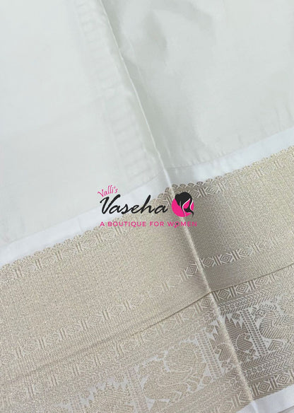 Semi Kanchi Silk  - Dark Pink & Cream  - VVSKS007