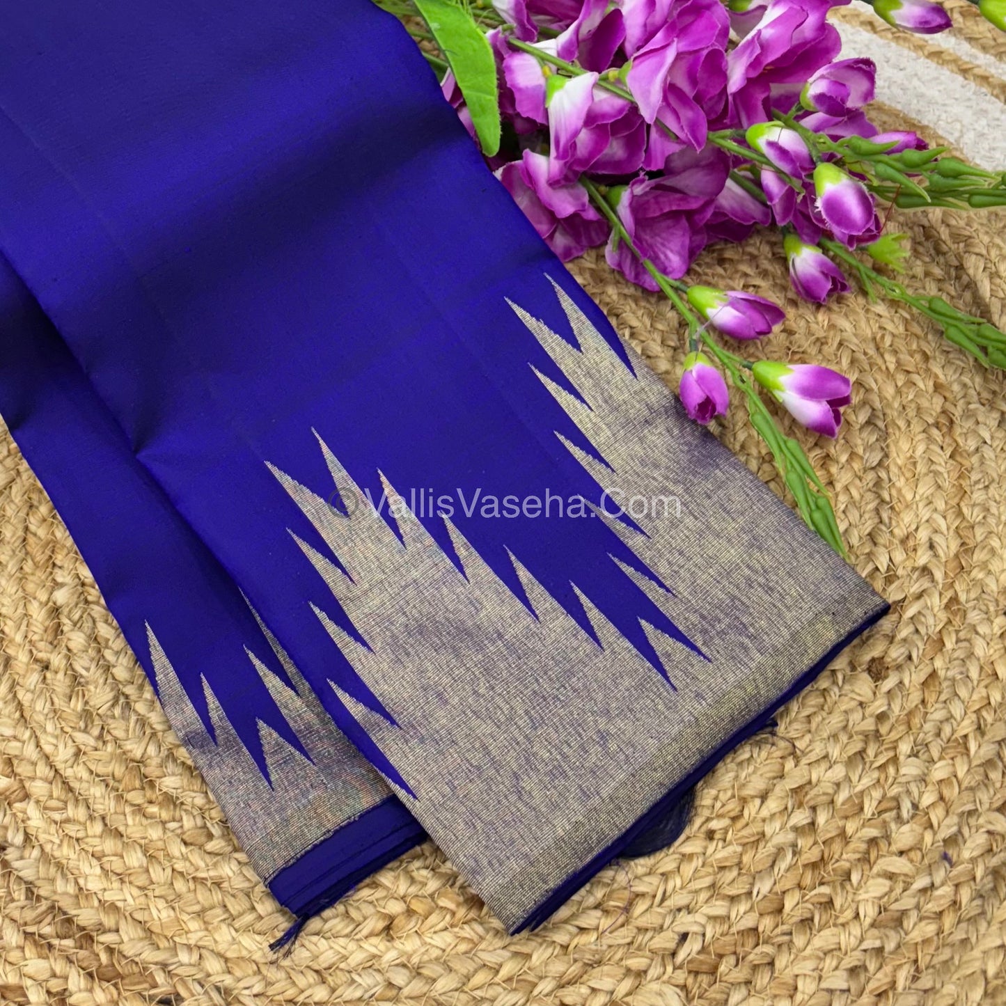 Pure Vintage Kanchipuram Silk Saree  - 8 Kol Weaving - Blue Shade - VVPS019