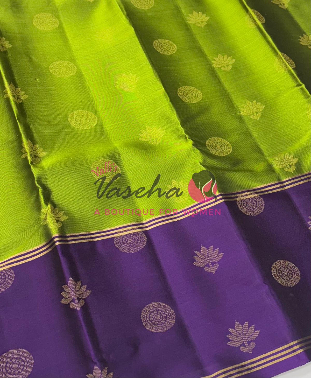 Half Mix - Pure Soft Silk Saree - Long Retta Petta Border with Butta - VVPSS105