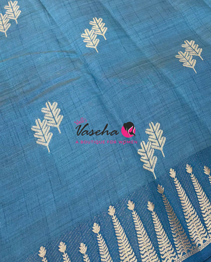 Semi Tussar Silk Saree | Ramar Blue Shade |VVSTS050