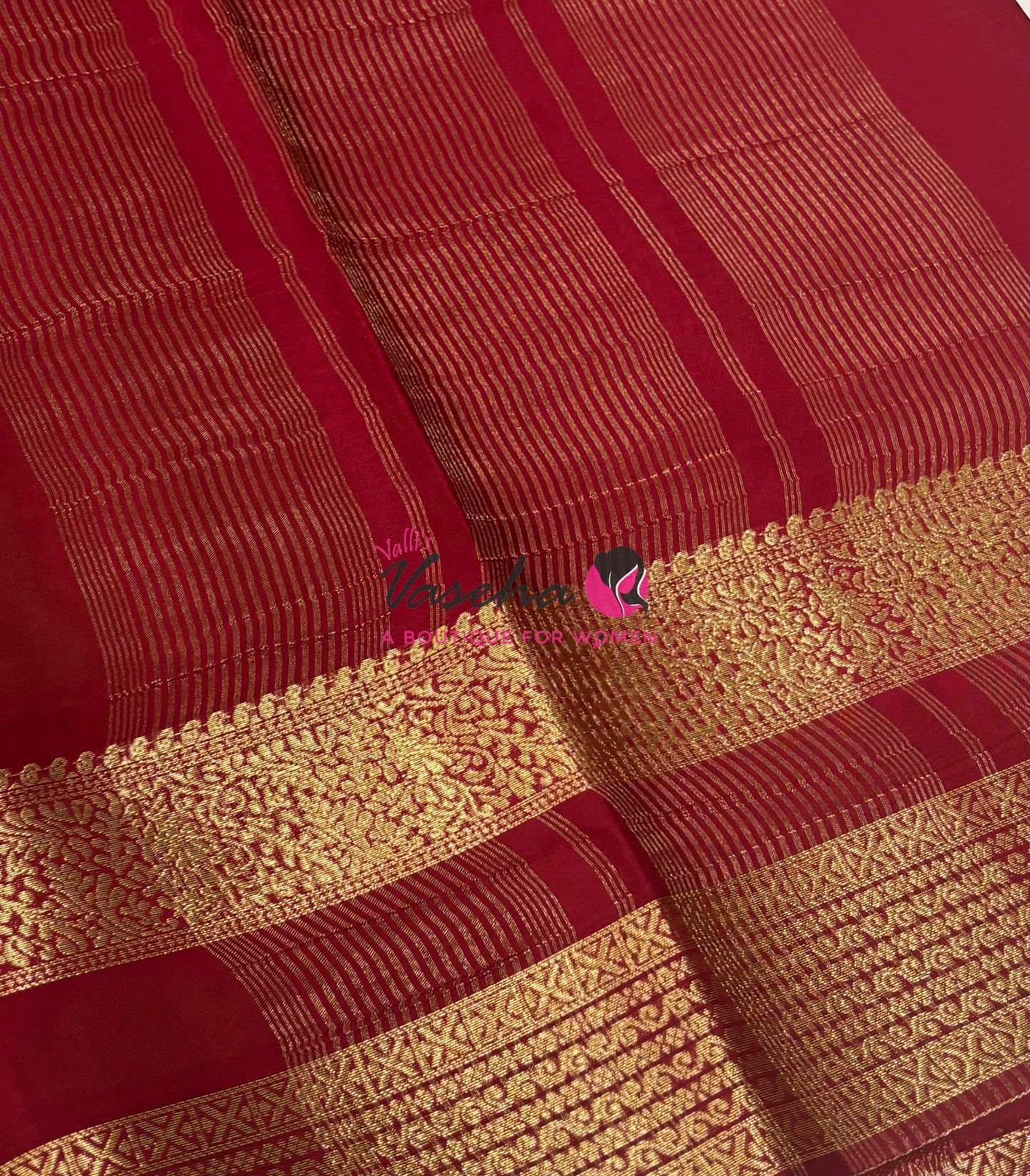 Semi Mysore Crepe Silk  - Maroon Shade - VVSMC004