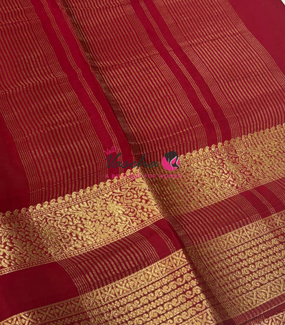 Semi Mysore Crepe Silk  - Maroon Shade - VVSMC004