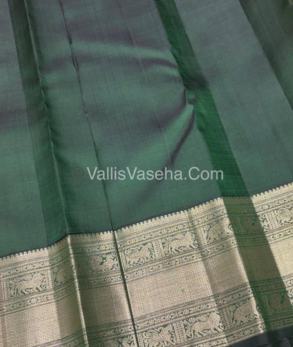 Pure Vintage Korvai Kanchipuram Bridal Silk Saree - Yellow & Green Combo - VVPS033