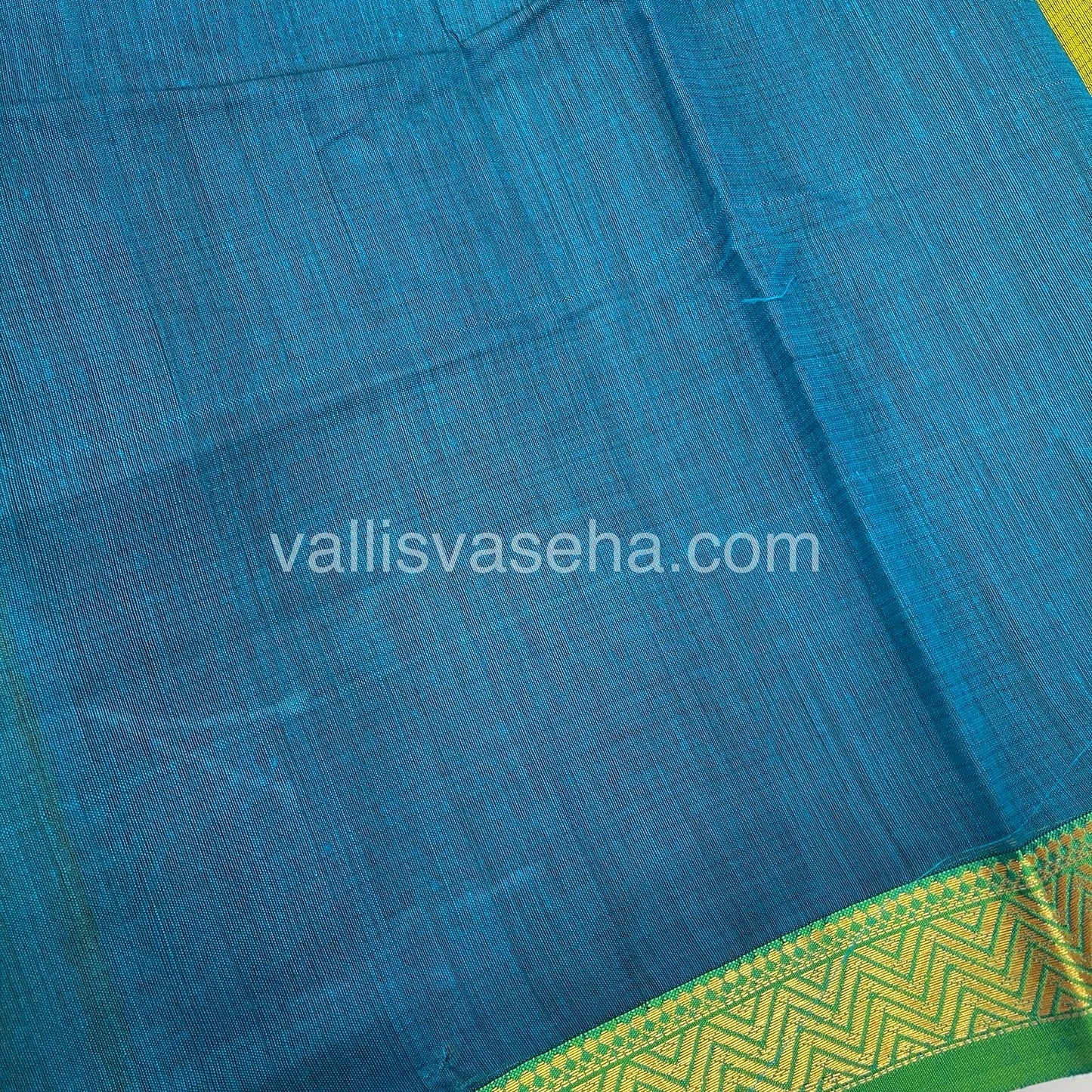 Fancy Mixed Cotton - Green With Blue Shade - VVFMC005