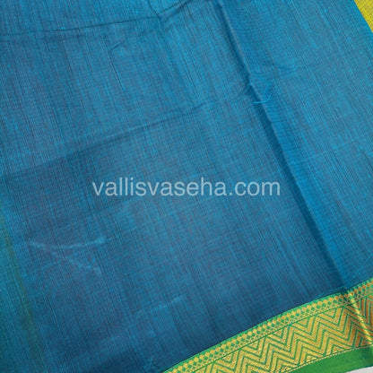 Fancy Mixed Cotton - Green With Blue Shade - VVFMC005