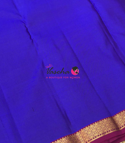 Pure Soft Silk Saree  - Violetish Blue With Pink Combo - VVPSS146