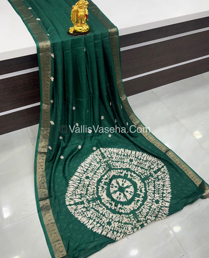 Casual Wear - Fancy Mixed Silk - Dark Green Shade - VVFMS002