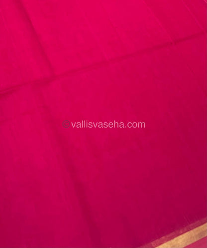 Pure Maheshwari Silk Cotton Saree - Pink Color - VVMSC002