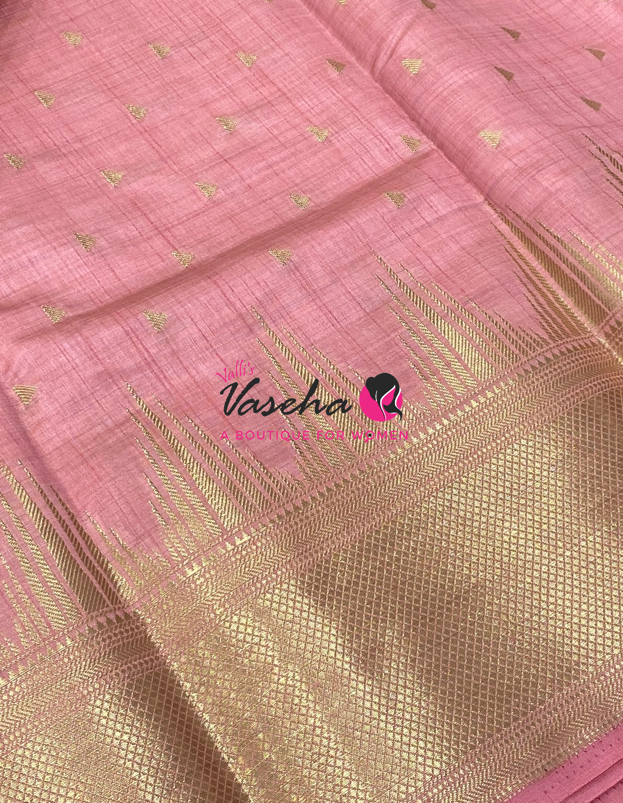 Semi Tussar Silk Saree | Light  Peach Shade |VVSTS054