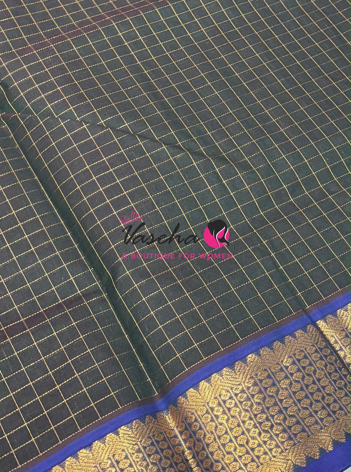 Pure Silk Cotton Saree - Zari Checks - VVCSC001