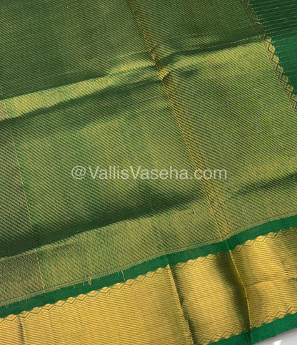 Pure Silk Cotton Saree - Mayil & Chakkaram Design - Lavender With Green Shade - VVMC002