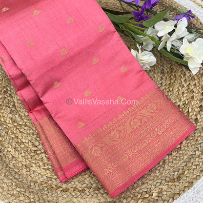 Semi Tussar Silk Saree - Peach Shade - VVSTS008