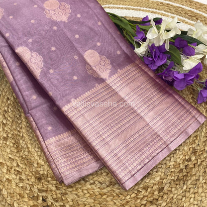 Semi Bridal Tissue Sarees - Light Lilac mixed Pink Shade - VVSBT002