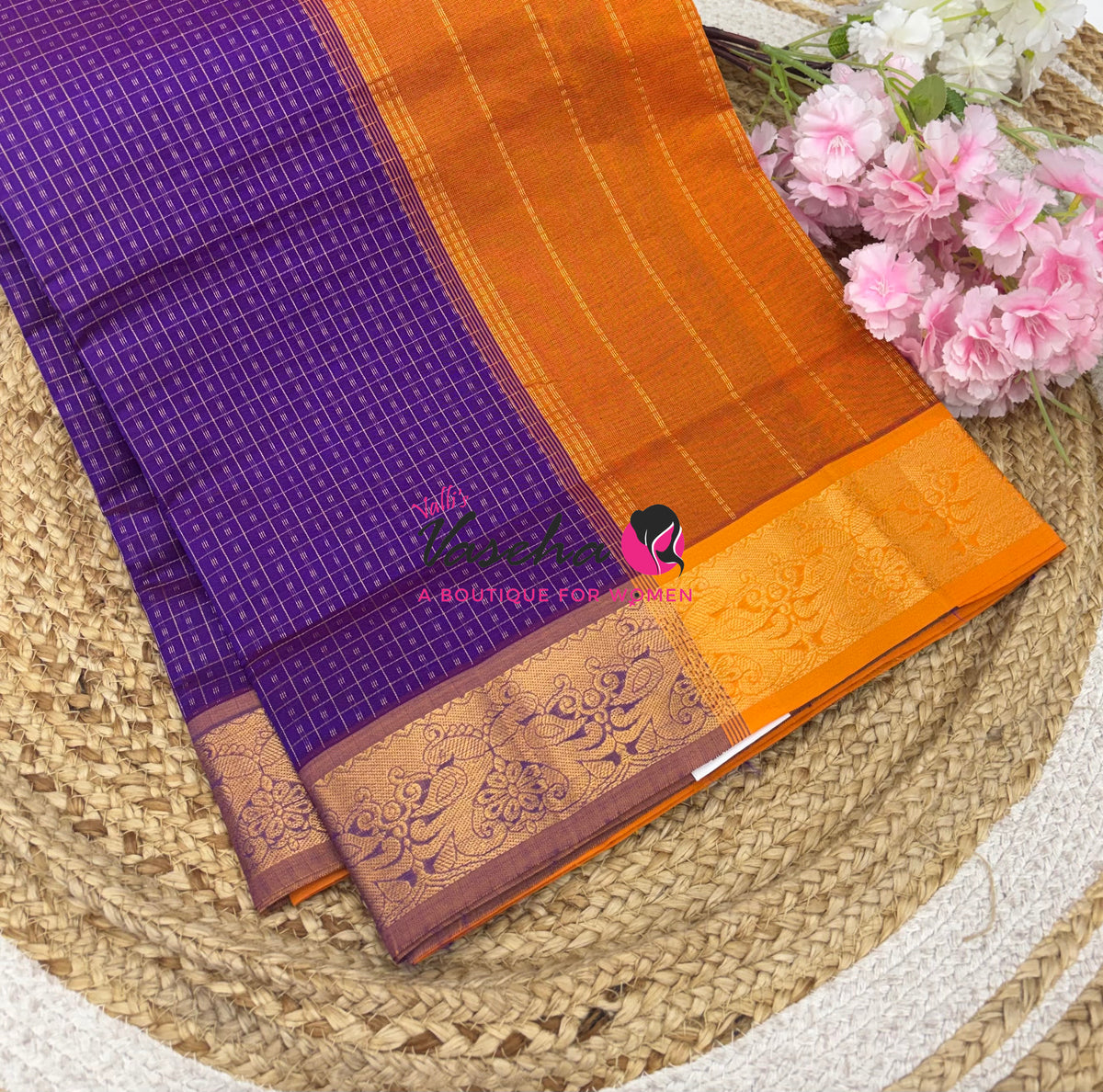 Semi Silk Cotton Saree | Lakshadeepam Design |VVSSC009