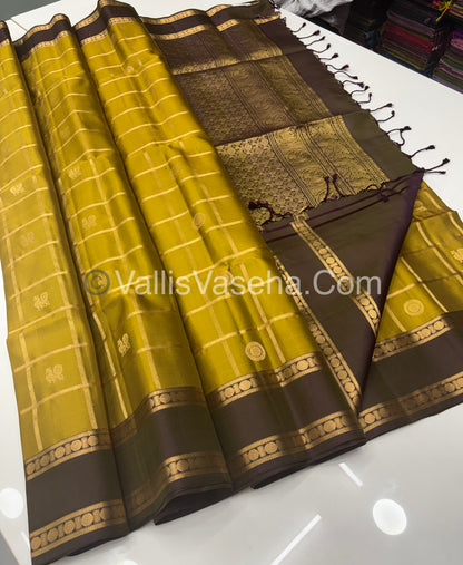 Pure Soft Silk Saree - Retta Petta Border- Mayil & Chakkaram - VVPSS057